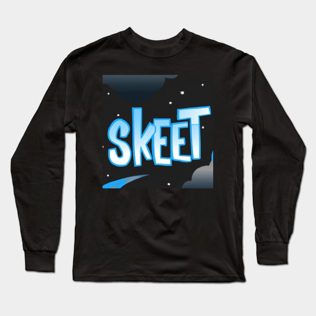 Aqua Blue Universe Skeet Long Sleeve T-Shirt by Skeet Shop